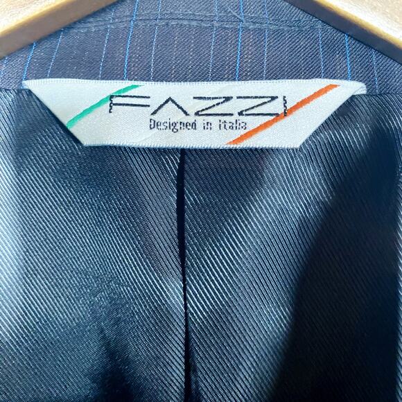 Riccardo Fazzi Wool Suit Coat JAcket Pinstripe Career Formal Event Italy - 42R - Picture 4 of 4